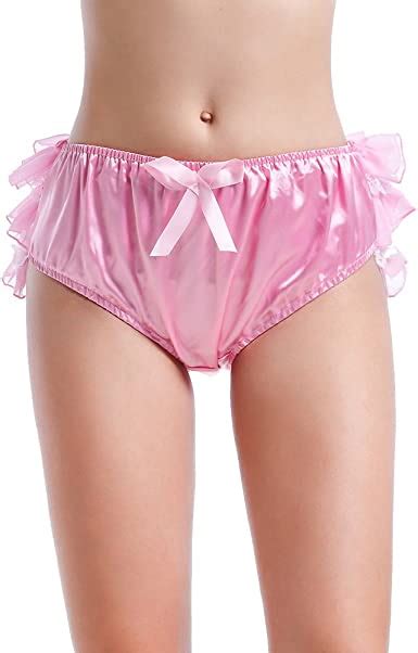 Gocebaby Sissy Girl Frilly Puffy Pink Satin Panties Lingerie Underwear Clothing Shoes Jewelry