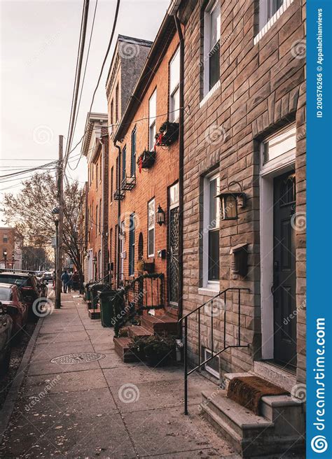 Row Houses In Fells Point Baltimore Maryland Editorial Photo Image