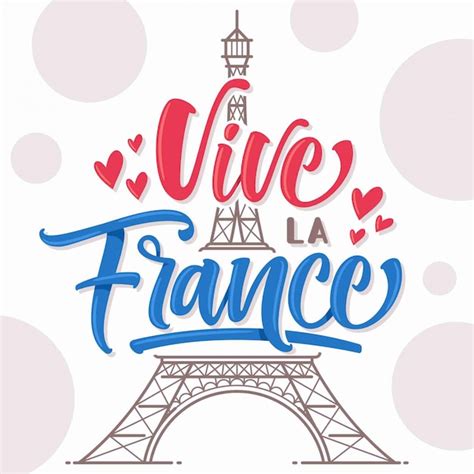 Premium Vector Vive La France Bastille Day Lettering Illustration