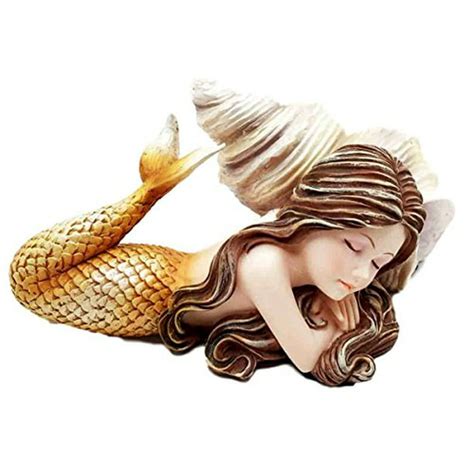 Ebros Under The Sea Young Mermaid Ariel Resting By Snail Sconce Shell