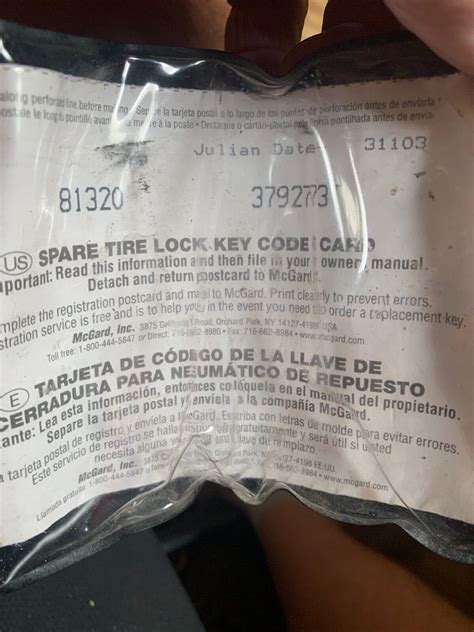 Ford F250 F350 Spare Tire Lock Key 2c34 1a380 Aa Ebay