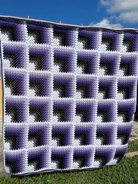 Pattern 3d Optical Illusion Blanket Afghan Pattern Etsy In 2023 3d Optical Illusions Afghan