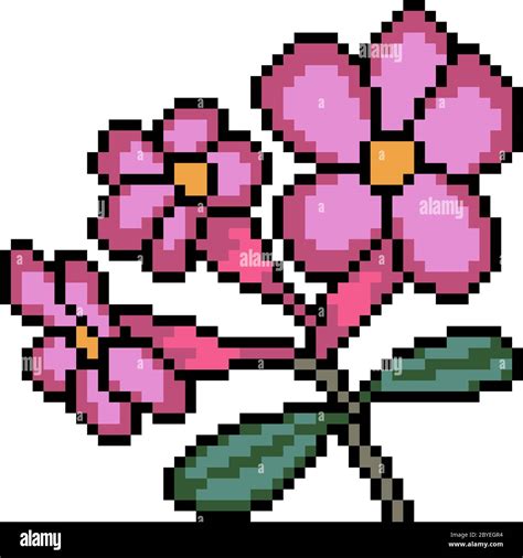 Vector Pixel Art Flor Aislada Imagen Vector De Stock Alamy