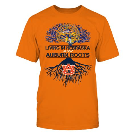 An Orange T Shirt With The Words Living In Alaska Auburn Roots