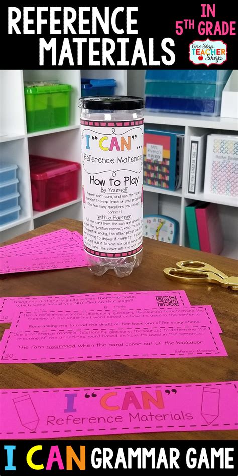 Each solution offers a slightly different approach to teaching the subject. 5th Grade Reference Materials Game | One stop teacher shop ...