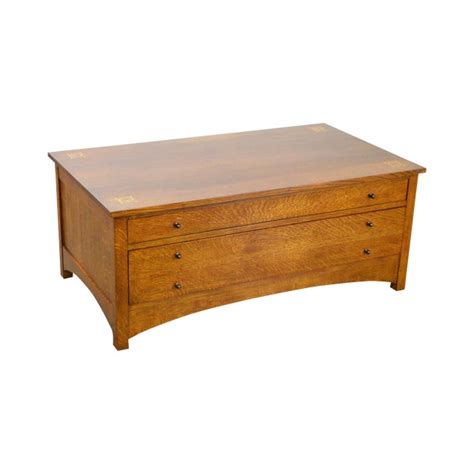 Make an offer on the perfect piece today! Stickley Mission Oak Harvey Ellis Storage Inlaid Coffee ...