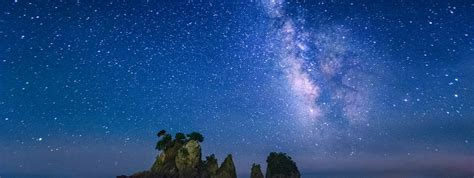 Night View On Minokake Rocks Near The Izu Peninsula Japan Beach