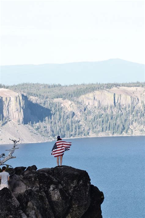 Summer Time Fun Explore Outdoors Adventure Cliff Crater Lake