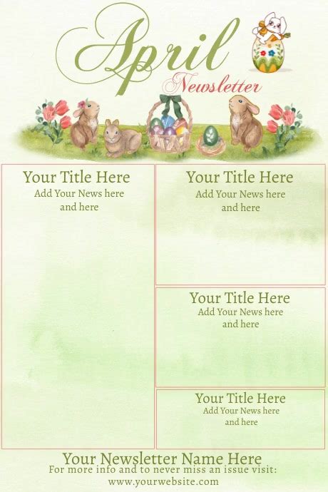 April Newsletter By Paula Template Postermywall