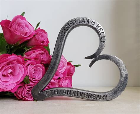 Personalised 6th Anniversary Heart Iron Anniversary Personalised