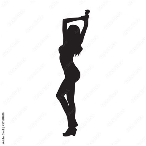 Sexy Girl Woman Striptease Vector Silhouette Stock Vector Adobe Stock