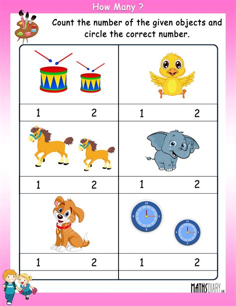 Math Activity Page For Kids Learn And Practice Counting Circle The 904
