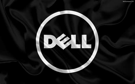 Download Wallpapers Dell Black Silk Background Dell Logo Emblem For
