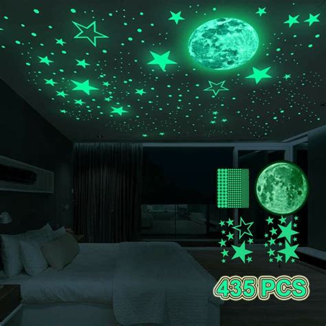 435pcs glow in the dark luminous stars moon planet space for etsy