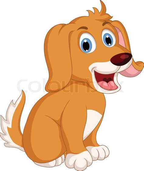 Vector Illustration Of Cute Little Dog Cartoon Expression