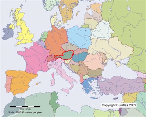Partagez n'importe quel endroit, météo, règle, recherche d'adresse. Autriche carte Europe | Arts et Voyages
