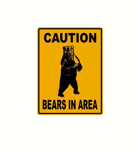 Caution Bears In Area Decal Mini Sign Decal Sign Vinyl Decal Etsy