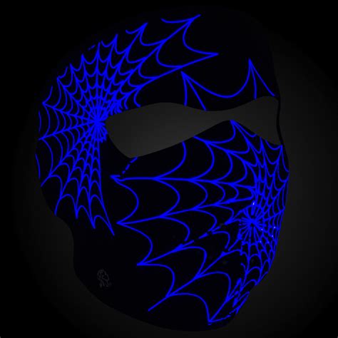 Zanheadgear Neoprene Full Face Glow In The Dark Spider Webs Mask Wnfm057g
