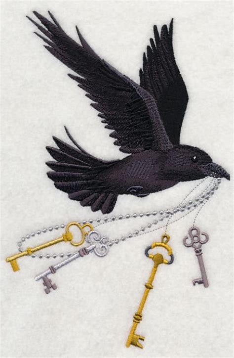 All designs available without registration. FLYING RAVEN With SKELTON Keys Machine Embroidery Quilt