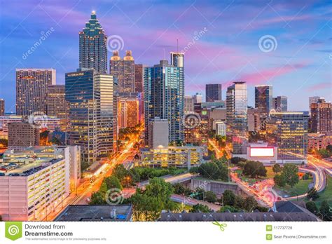 Atlanta Georgia Usa Skyline Stock Photo Image Of