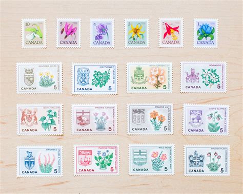 18 Canada Flower Stamps Canadian Wildflower Postage Unused Etsy