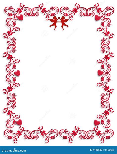 Valentines Day Hearts Border Stock Illustration Illustration Of Cupid