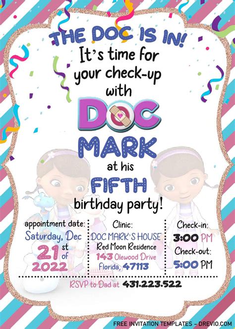 Doc Mcstuffins Birthday Invitation Templates Editable With Ms Word Download Hundreds Free