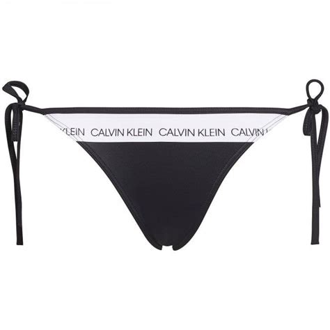 Calvin Klein Women Tie Side Bottom Logo Swimwear Black Fashion Bathing Suits Moda