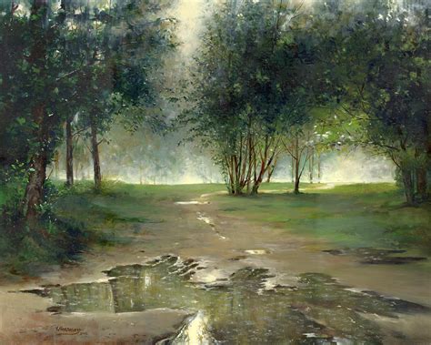 The avenue in the rain is a 1917 oil painting by the american impressionist painter childe hassam. After The Rain Painting by Victor Mordasov