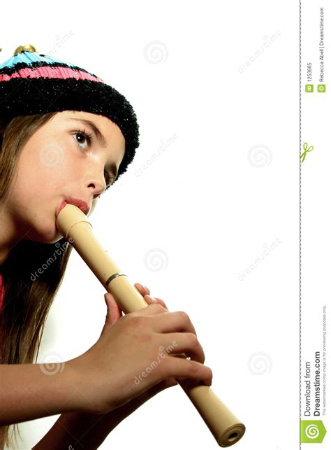 Child Playing A Recorder Stock Image Image Of Childhood 1253665
