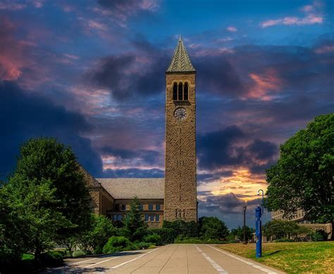 Mcgraw Tower And Uris Library Cornell University Photograph By