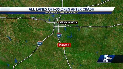 Northbound I 35 Reopens After Crash Near Purcell