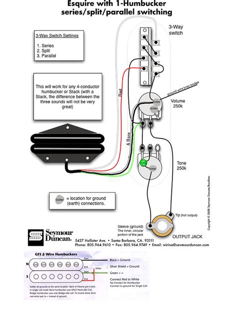 Guitar wiring tips tricks schematics and links. Dimarzio Two Humbuckers With 3-way Center Coil-split Selector Switch Wiring Diagram (2rokzeu)