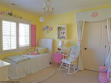 Curtains for little girls bedroom. LOVE the curtain over the door! Sweet, eclectic little ...
