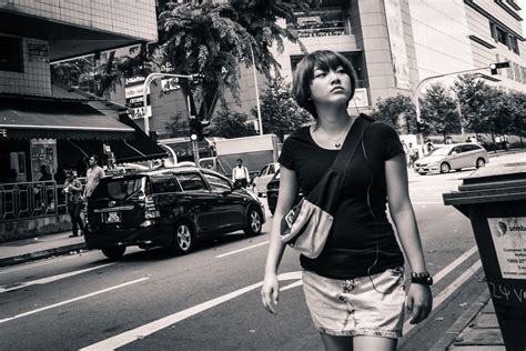 Fond Décran Rue Bw Femme Fille Sac Noir Blanc Singapour Marche Sony