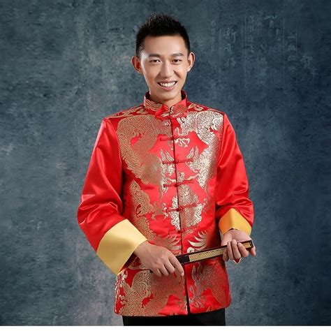 Dragon Pattern Chinese Traditional Men Clothing Chinese Male Costume
