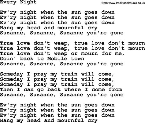 Joan Baez Song Every Night Lyrics
