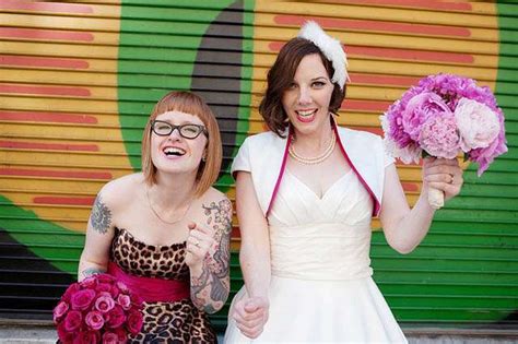 their big fat leopard print lesbian wedding · rock n roll bride