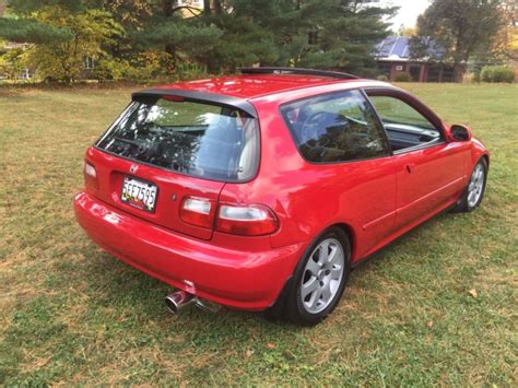 1994 Honda Civic Hatchback Red Fwd Manual Si For Sale Honda Civic