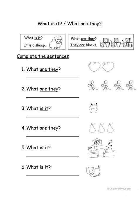 What Are Theywhat Is It English Esl Worksheets For Distance