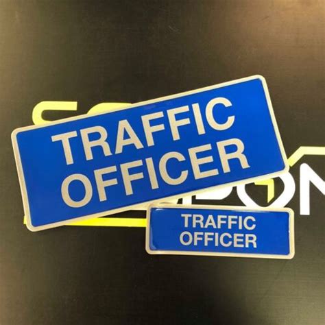Encapsulated Reflective Traffic Officer Badge Set 250mm Emergency