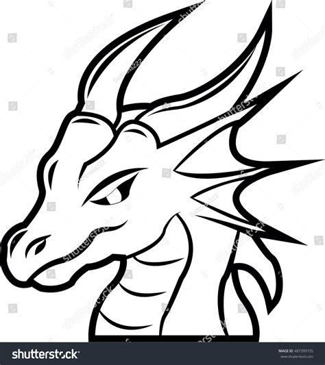 Tattoo Dragon Head Stock Vector Illustration 487399735 Shutterstock