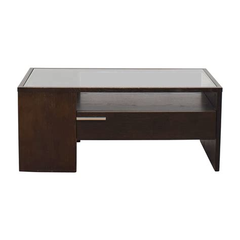Modern coffee tables for every space: 79% OFF - West Elm West Elm Single Drawer Glass Top Coffee ...