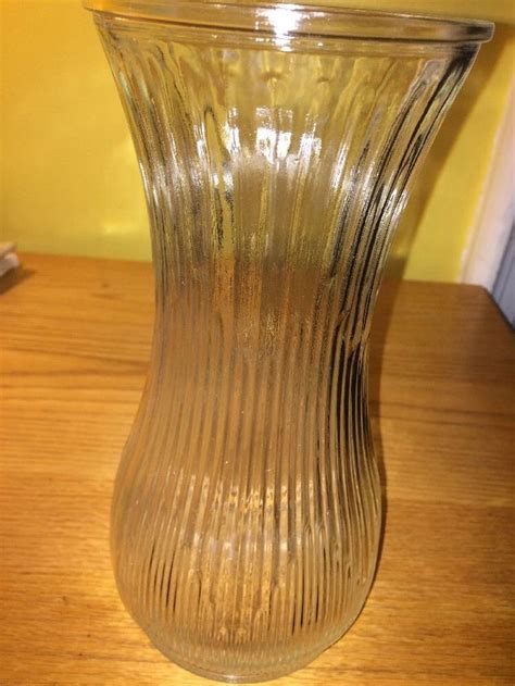 Vintage Hoosier Glass Vase Clear Ribbed Design B Vase Vases