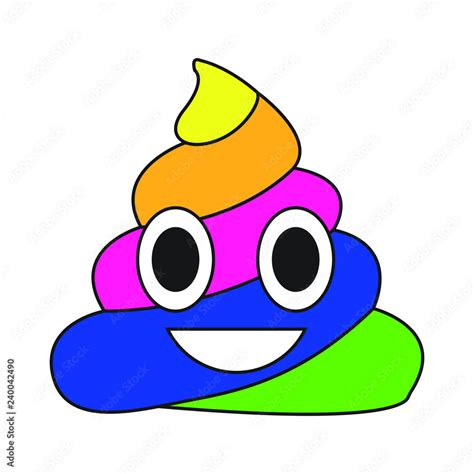Rainbow Poop Emoji Stock Vector Adobe Stock