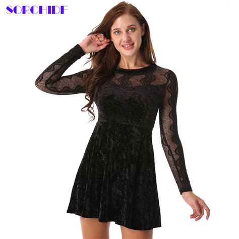 Sorchidf 2018 Women Sexy Black Lace Patchwork Velvet Cami Elegant