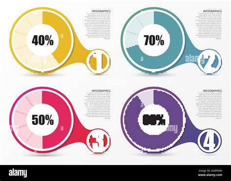 Percentage Diagram Presentation Design Elements Infographics Vector