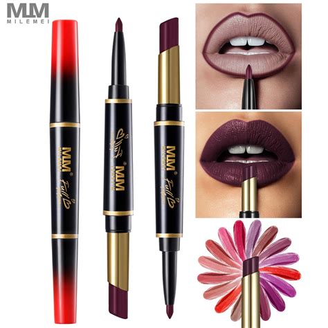 Milemei Double End Lipstick Duo Matte Lipstick Pen 2 In1 Lip Liner Plus