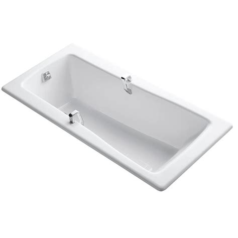 The bancroft model measures 60 x 32 x 20. KOHLER Maestro 66-in White Cast Iron Drop-In Bathtub with ...