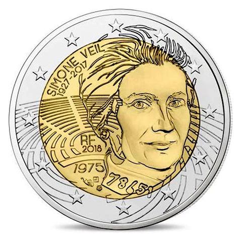 France 2 Euros Simone Veil 2018 Piece De Monnaie Ancienne